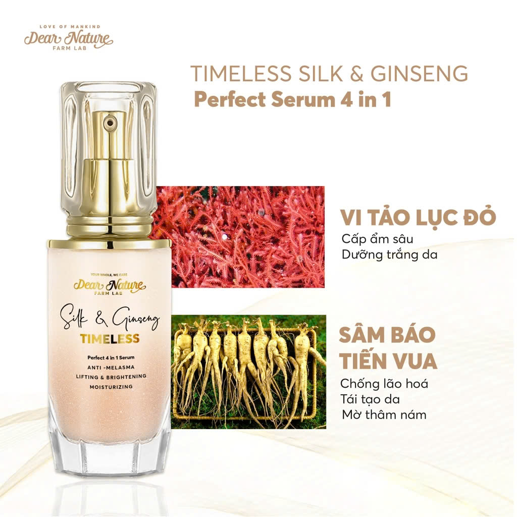 2407003: TINH CHẤT NGỪA NÁM SÂM TIẾN HOÀNG CUNG 4 IN 1 TIMELESS SILK & GINSENG PERFECT SERUM 40ML